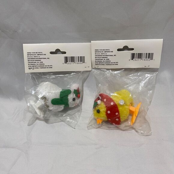 Christmas House Hopping Chick and Bunny Toys Wind Up Multicolor Ages 3 And Up - Picture 5 of 7